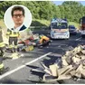 L'incidente nel tratto toscano dell'A1. Nel riquadro la vittima Pietro Bellato
