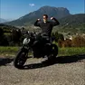 Pietro Bellato in sella alla sua moto