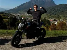 Pietro Bellato in sella alla sua moto