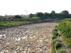 Il fiume Brenta in secca nel territorio comunale di Limena