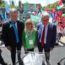 I tre leader di Cgil, Cisl e Uil a Marghera (Foto Pòrcile)
