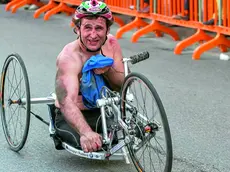 Zanardi nel 2008, alla maratona di Padova (Foto Antonio Muzzolon)