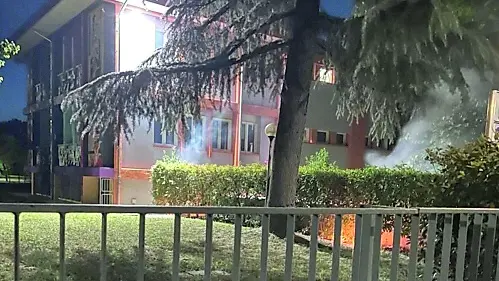 Il fuoco acceso dai ragazzi nel parco Coccinella