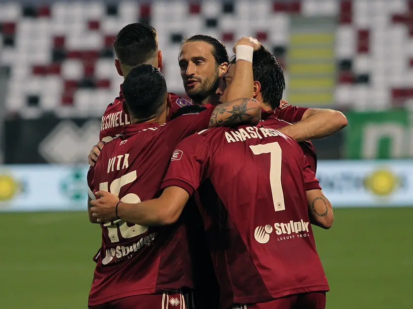 L'esultanza di Rabbi dopo il gol decisivo contro il Lumezzane