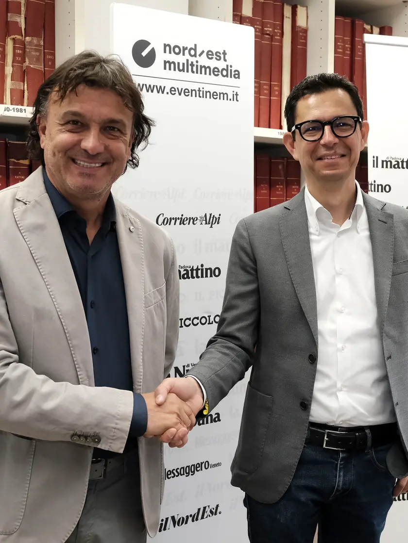 Valter Gallo, a sinistra, e Alessandro Dal Corso, candidati alla poltrona di sindaco a Camposarsego