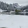 La neve al lago di Misurina e sulle vette circostanti. Foto Daniele De Candido, Cooperativa Cadore