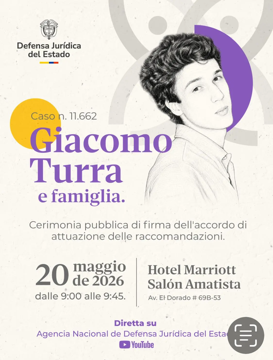 La locandina per l'evento del 20 maggio