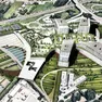 Un rendering dell’area di San Lazzaro dove sorgerà il nuovo Polo della Salute