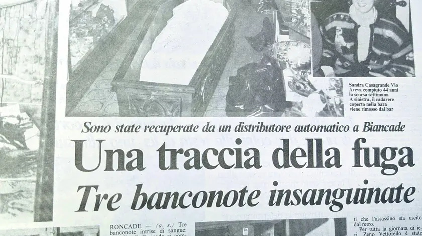 Un servizio sull'omicidio di Sandra Casagrande. Tribuna di Treviso, 31 gennaio 1991