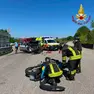 I soccorritori sul luogo dell'incidente alle Montegge, tra Feltre e Seren del Grappa