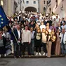 Calenda e Cruciani con il pubblico di Padova