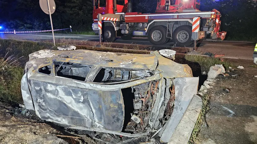 L'auto coinvolta nell'incidente (foto Cavicchi/Macca)