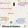La schermata della localizzazione del telefono rubato