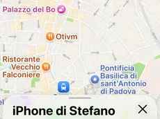 La schermata della localizzazione del telefono rubato