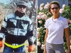 A sinistra Sebastiano Visintin ripreso il 14 dicembre 2021 dalla sua GoPro, a destra Liliana Resinovich