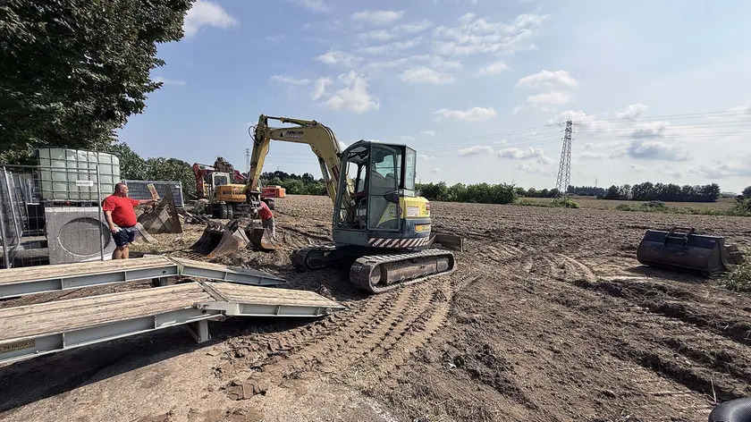 Il cantiere del nuovo hub di Alì a Granze di Camin