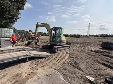Il cantiere del nuovo hub di Alì a Granze di Camin