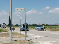 Il punto dell'incidente lungo la Monselice Mare a Candiana (foto Livieri)