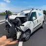 Il furgoncino coinvolto nell'incidente in A4