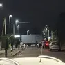 I camion usati per bloccare la zona industriale (foto da "Sei di Mestrino se...")