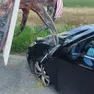 Lo schianto contro il trattore