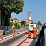 Il cantiere del tram in via Chiesanuova