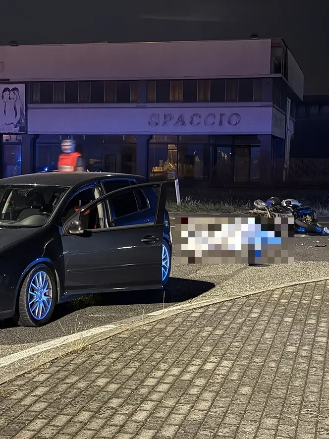 Il luogo dell'incidente a Veggiano (foto Piran)