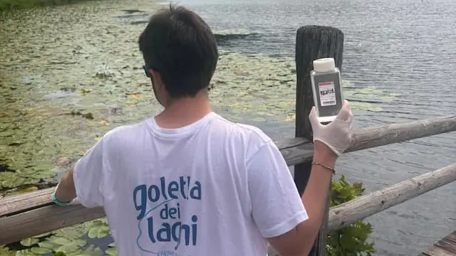 Il prelievo al lago Santa Maria di Revine