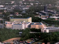 Rrendering di come diventerà l’ospedale di Padova Est