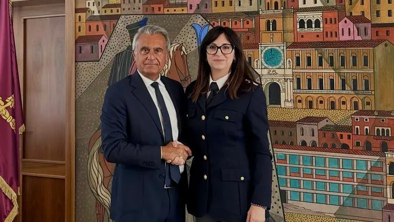 Valeria Pace con il questore Marco Odorisio