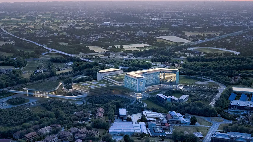 Il rendering del nuovo ospedale di Padova Est