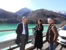 Vannia Gava nell'area del Vajont, con lei l'assessore regionale Fvg Stefano Zannier