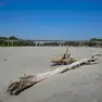 Il fiume Po in secca