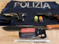 Le armi sequestrate dagli agenti