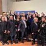 I Fratelli padovani mentre festeggiano l’elezione di Enoch Soranzo a coordinatore provinciale nel 2023
