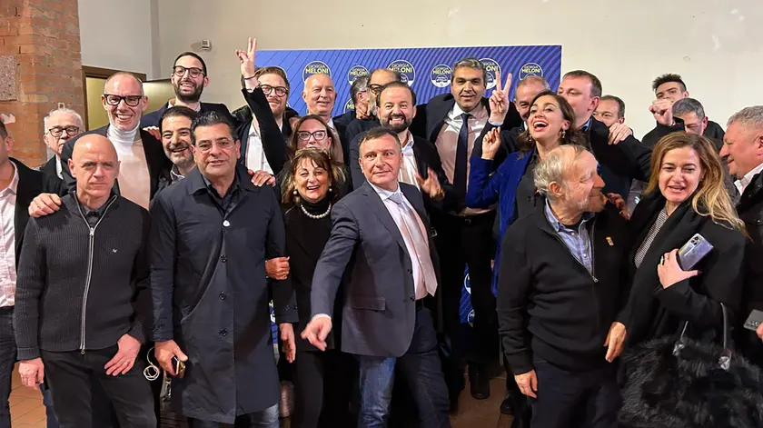 I Fratelli padovani mentre festeggiano l’elezione di Enoch Soranzo a coordinatore provinciale nel 2023