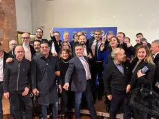 I Fratelli padovani mentre festeggiano l’elezione di Enoch Soranzo a coordinatore provinciale nel 2023
