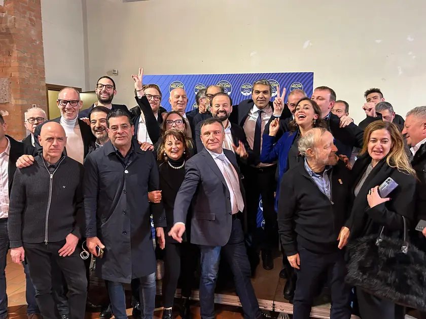 I Fratelli padovani mentre festeggiano l’elezione di Enoch Soranzo a coordinatore provinciale nel 2023