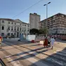 L'area dove sorgerà una piazzetta, tra Largo Europa e via Giotto