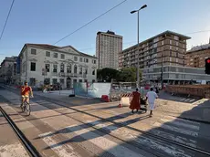 L'area dove sorgerà una piazzetta, tra Largo Europa e via Giotto