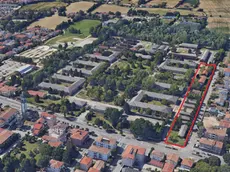 Evidenziata in rosso l’area in cui sorgerà il complesso di Invimit all’ex Romagnoli a Chiesanuova