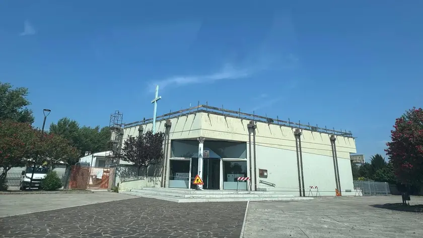 Il cantiere allestito nella chiesa di San Gregorio Barbarigo