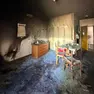 L'appartamento incendiato