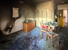 L'appartamento incendiato