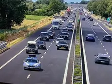 La safety car in A4 in una foto d'archivio