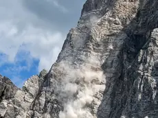 La parete del Pelmo interessata dal crollo