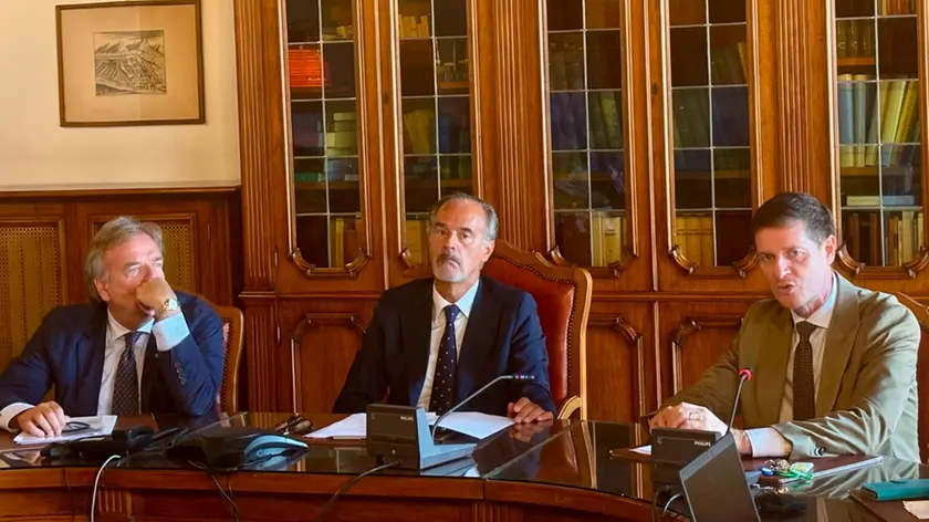 Da sinistra l'assessore Gerosa, il prefetto Roccoberton e il dg di Belluno Di Falco