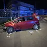 La Fiat Punto danneggiata dopo l'impatto (foto Nicola Piran)