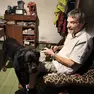 Stefano Fantin con il suo cane Argo