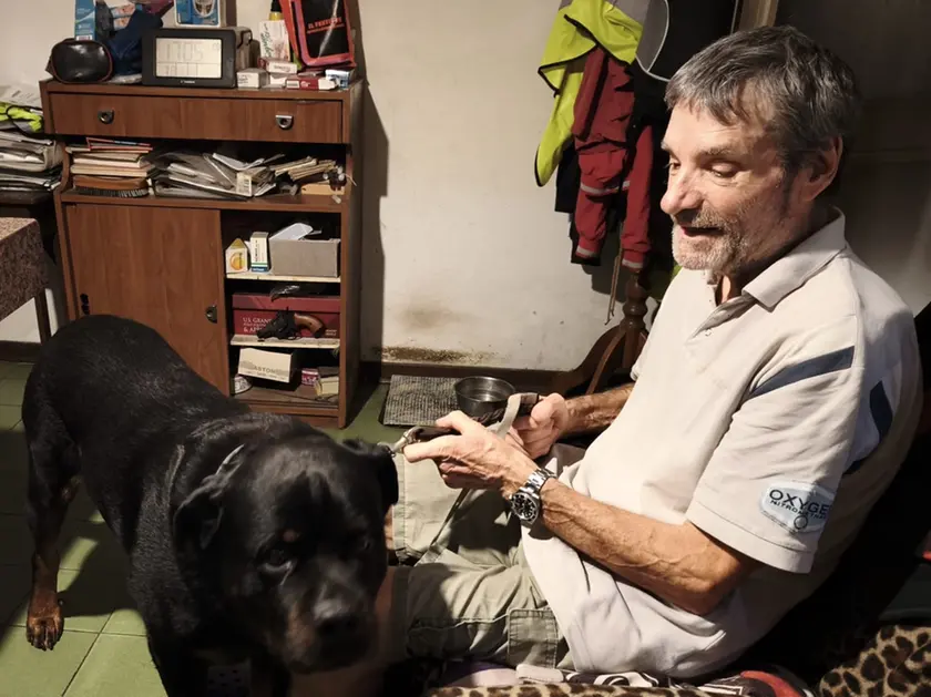 Stefano Fantin con il suo cane Argo